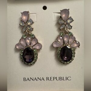 BNWT | Banana Republic Lavender and Olive Drop Earrings
